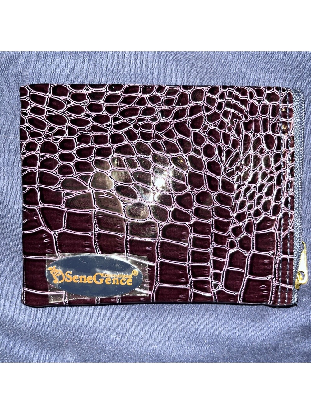 SeneGence Make-Up Pouch 4” With Mirror (Black) 2” Faux Snakeskin